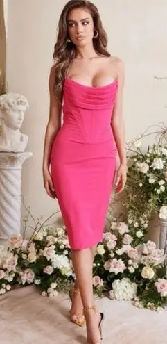 Lavish Lice NWT LAVISH ALICE ELIZA Curve Strapless Cowl Corset Mini Dress Magenta Pink 6