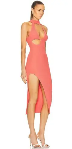 DAVID KOMA For FWRD Maxi Dress in Red Orange Medium New Womens Ribbed Knit Midi