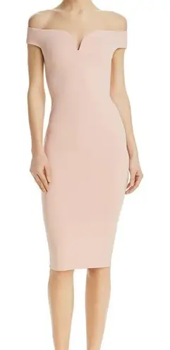 Nookie NWT Elena Midi Off the Shoulder Midi Dress in Blush Sz XS