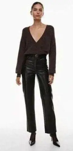 Wilfred Aritzia  The Melina High Waist Straight Leg Faux Leather Pants Size 6