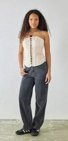 Urban Outfitters UO Light Before Dark Lace-Up Corset Top NWT Small