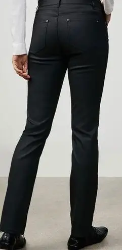 ✨ Lafayettee 148 Waxed Denim Thompson Jeans Slim Straight Leg Black Jean Size 0