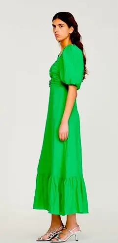 Sandro Falbala Embellished Cutout Green Midi Dress Size 36 NWT Retail $580