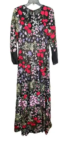 Dress the Population Black Label Maxi Dress Ava Floral-Embroidered Gown Size XL - Image 1