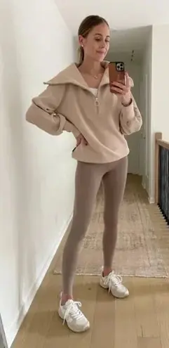 Varley Vine Ottoman Half Zip Pullover in Beige Size Large