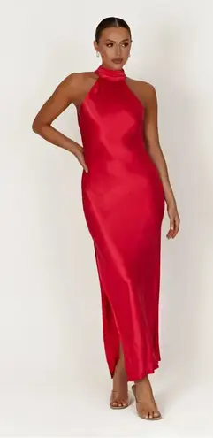 Meshki ✨ CLAIRE SATIN DRAPE BACK MAXI SZ XL DRESS WITH SPLIT✨