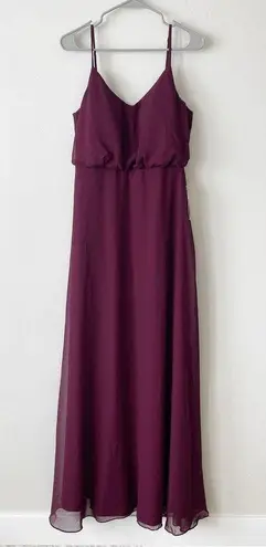 Birdy Grey  Gwennie Bridesmaid Dress in Chiffon Cabernet Size Large NWT