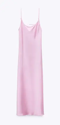 ZARA midi dress satin effect slip wedding party coctail