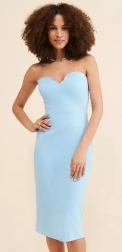 Monique Lhuillier ML Strapless Sweetheart Dress blue, size 4