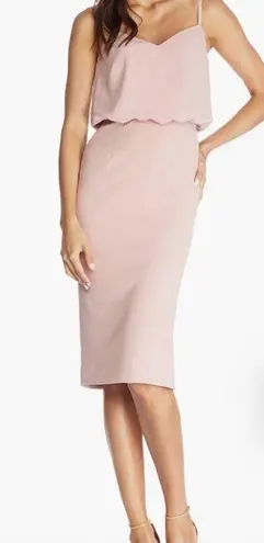 Dress the Population NWT  Alondra Blouson Sheath Dress in Blush Sz Small $149