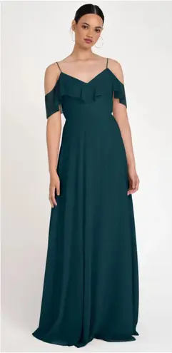 Jenny Yoo Collection Dress Mila Luxe Chiffon Maxi Caspian Sea Teal 0