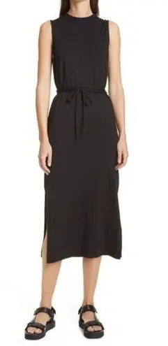 Vince  Sleeveless Pima Cotton Midi Tank Dress in Black