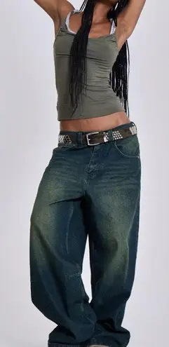 Jaded London Sandblast Blue Wash Colossus Jeans Low Rise Oversized Skate Fit