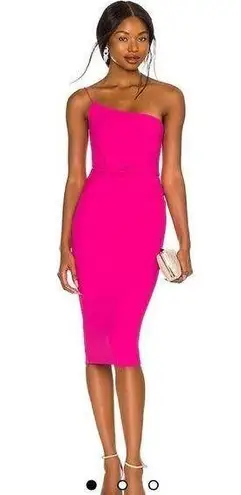 Nookie NWT Lust One Shoulder Midi Dress in Neon Pink