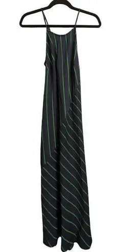 NWT Rowing Blazers X Target Navy Lime Green Striped Sleeveless Maxi Dress Size S Blue