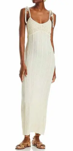 Line and Dot Carra Womens Crochet Maxi Bodycon Dress Size XS Cream