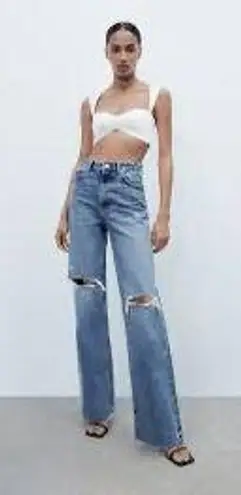 ZARA Wide Leg High Rise Jeans