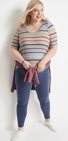 Maurice's  24/7 Sz 1X Striped Multicolor Women's Top - Image 1