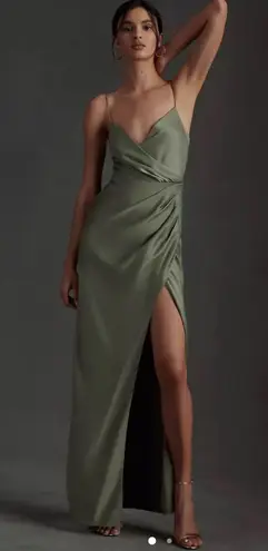 BHLDN Anthropologie Freya Satin Charmeuse Maxi Dress