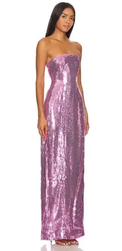 retrofete Ember Sequin Strapless Maxi Dress Pink Womens Size XS