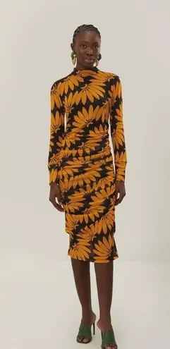 Farm Rio Yellow Copabanana Tulle Midi Dress, Size XXSMALL, $285