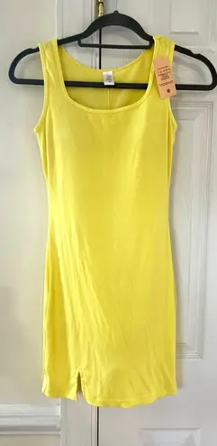 NWT Popilush Lemon Yellow Sculpting Mini Tank Shapewear Dress Size M