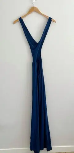 l*space L  Navy Blue Sleeveless Halter Neck Open Back Criss Cross Maxi Dress S