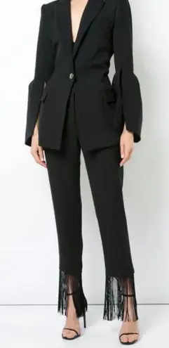 Prabal Gurung Fringe Trousers Pants in Black Size US 2