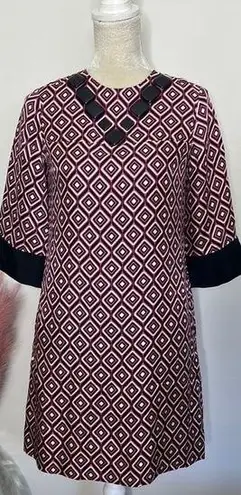 Shoshanna nwt // silk geometric beaded jewel dress