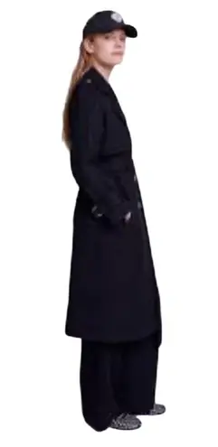 Maje Tweed trench coat Black Size 34 (XS)