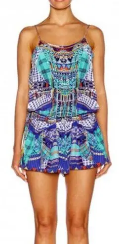 Camilla  Divinity Dance Shoestring Playsuit Shorts Romper Blue Size XS Preowned