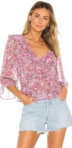 MISA Los Angeles ππ Lilyanna Top ~ Lilac Floral Print Medium M NWT