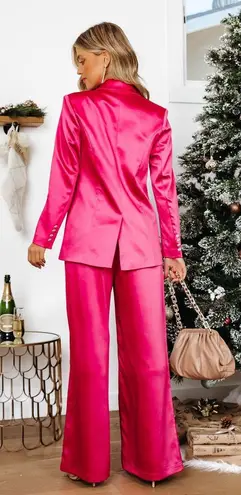 VICI NWT Satin Embellished Pocketed Blazer & Wide Leg Pants