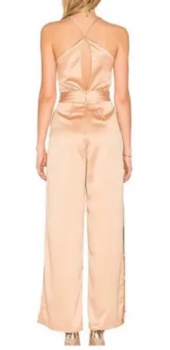 House of Harlow X Revolve Hunter Jumpsuit Camel NWT Size Small 100% Polyester Gold