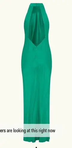 Meshki Claire Satin Drape Back Maxi Dress with slit in back (altered for petite)
