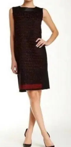 Elie Tahari KELLAN TWEED LEATHER DRESS
