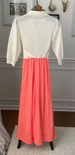 Vintage Sears Palazzo Wide Leg Jumpsuit Ivory Orange S 4