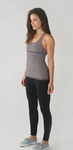 Lululemon  Satnam Tank Mini Pop Stripe Black Mink Berry Pink Lemonade Size 6