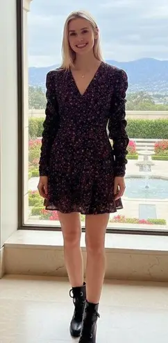 The Fifth Label Archer Long Sleeve Mini Dress in Navy Floral Size M NWT