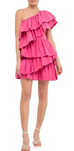 Endless Rose One-Shoulder Ruffle Minidress Size S NWT