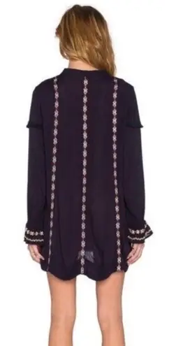 Tularosa Arabella Navy Embroidered Tunic Dress XS