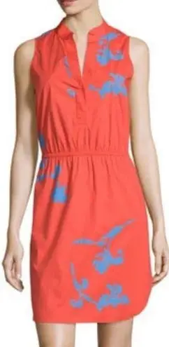 Tory Burch  Chelsea Print Sleeveless Cotton Shirtdress Poppy Red Pylos Women’s 4 - Image 1