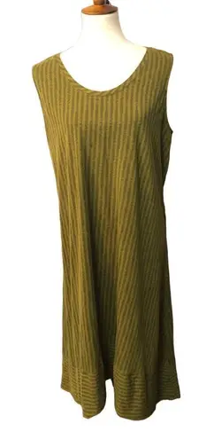 H by Halston Halston Dress Womens High Low Hunter Green Stripes Tank Style size XL