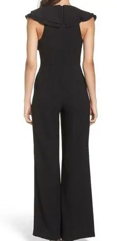 C/MEO COLLECTIVE Metal Clouds Black Ruffle Sleeveless Jumpsuit Size XS