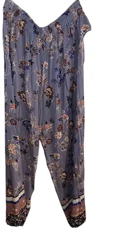 Angie  dusty blue and brown palazzo wrap pants