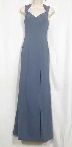 Dessy Collection Off The Shoulder Crossback Trumpet Crepe Gown: Silverstone Grey Gray Size 0