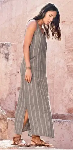 Garnet Hill Linen Tank Maxi Dress