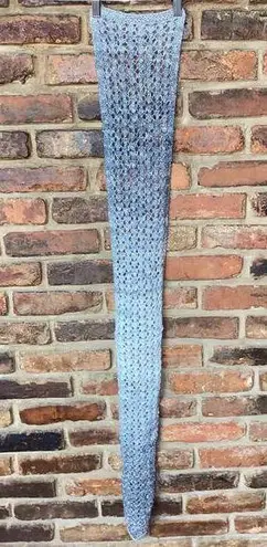 Women's Gray Metallic Sparkle Knit Ombre Rectangle Crochet Scarf