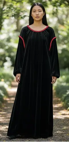 VINTAGE GILEAD Velvet Maxi Nightgown Black Size L