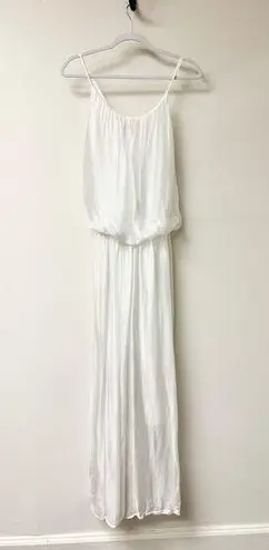 Scandal Sleeveless Spaghetti Strap Scoop Neck Blouson Maxi Dress White Women's M Size M